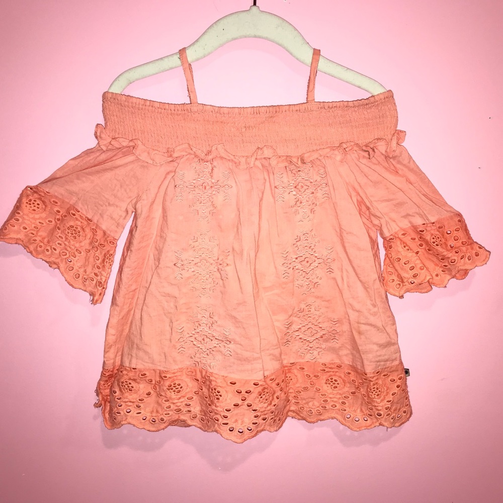 Lucky Brand Girls Mango Off Shoulder Blouse Size 3